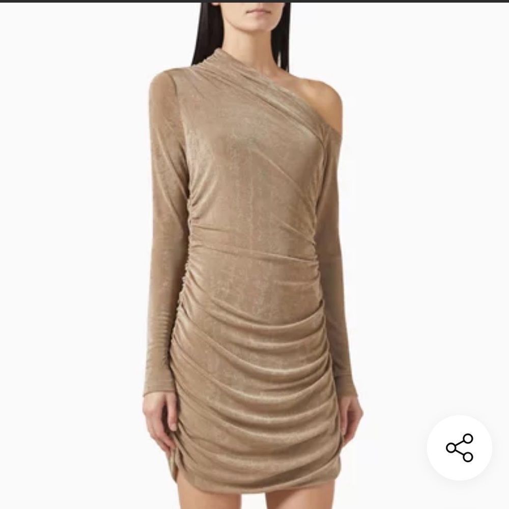 CURAAE BY ELLIATT | Lenox Khaki One-Shoulder Tan Dress NEW Women’s Size Small